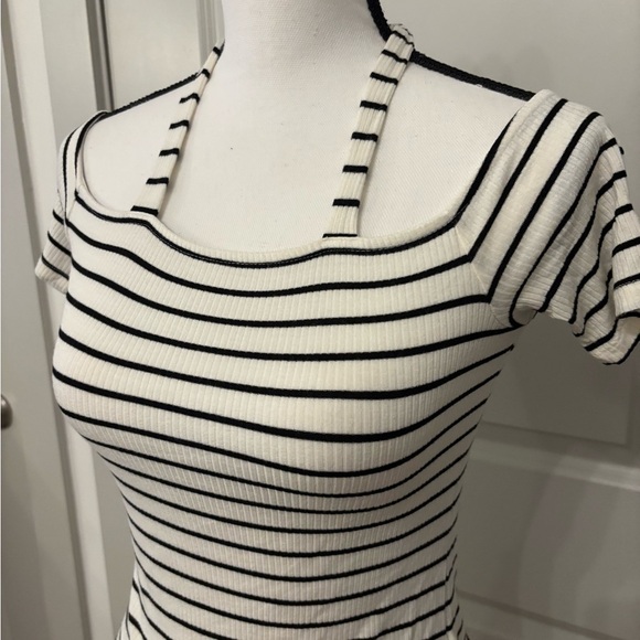 American Eagle Soft and Sexy ribbed striped off the shoulder halter size M - Picture 7 of 10